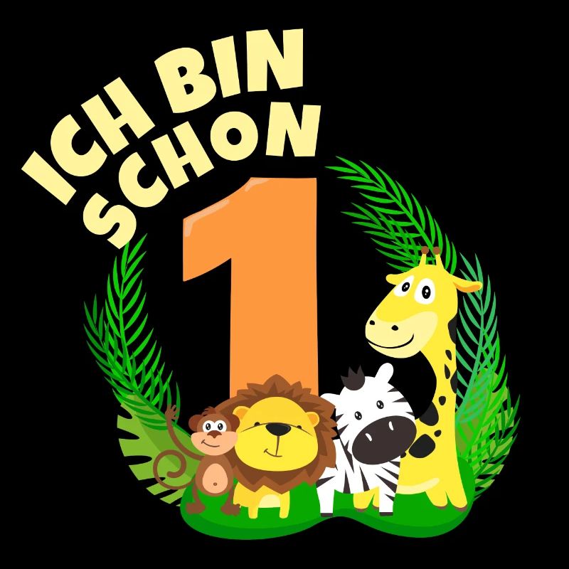 Ich bin schon 1 Jahr alt Dschungel Tier Geburtstag