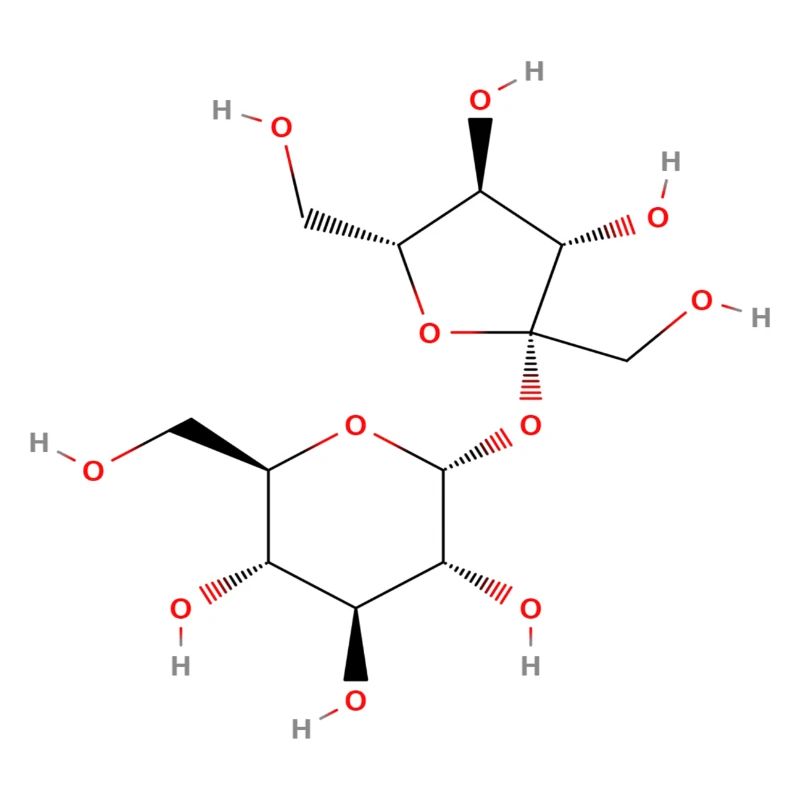 Molécule de sucre - Formule structurale colorée