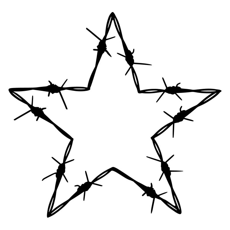 Stacheldraht 5 Eck Stern - Geschenkidee Tattoo
