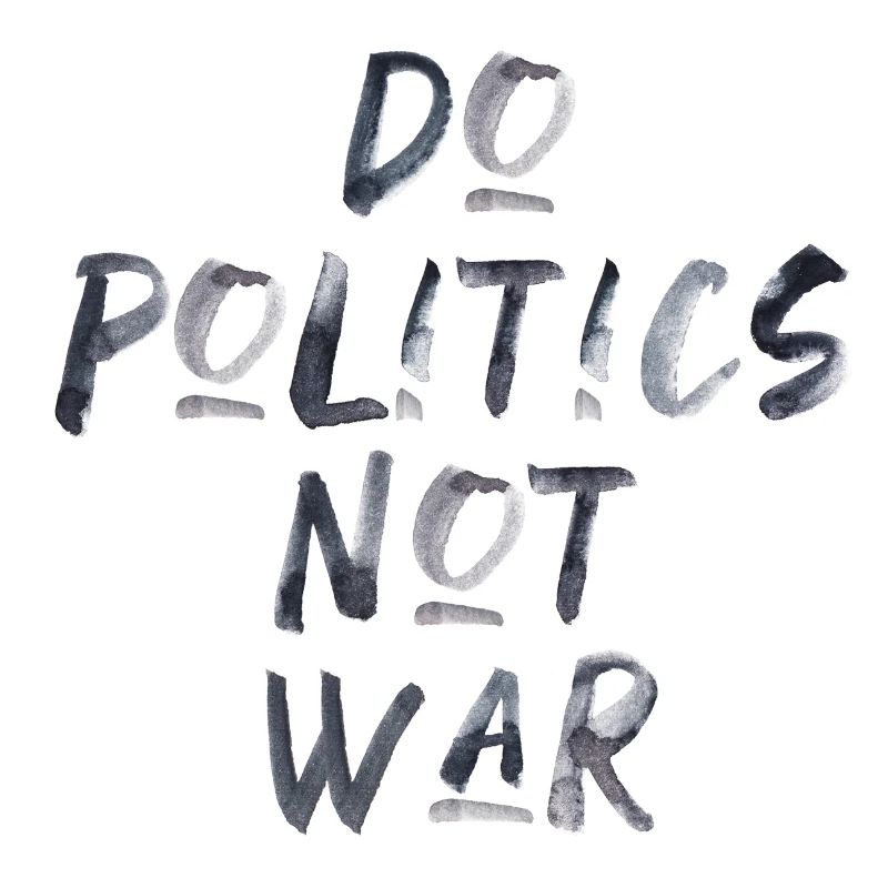 Poitik no war Anglais écriture de paix