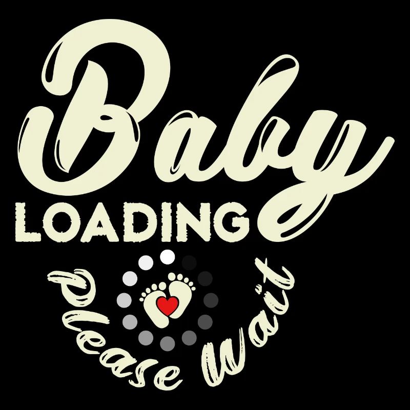 Baby wird geladen, werdende Mutter