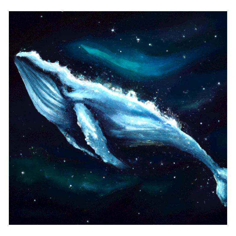 Whale floating in space