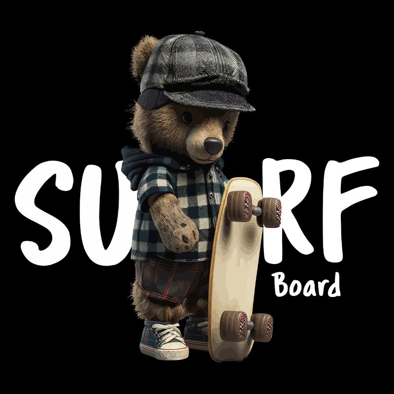 Surfboard Teddy Bär dunkel