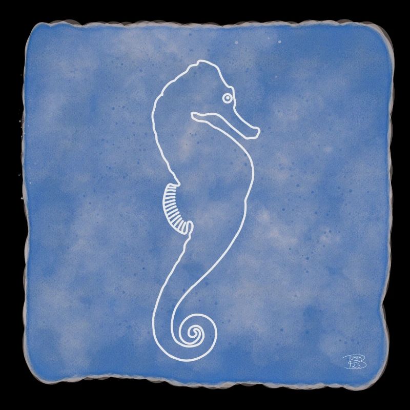 "Seepferdchen", Boho Line Art Design, Serie Ocean