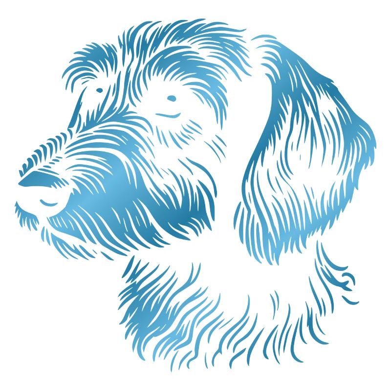 Wire-haired dachshund wire-haired dachshund drawing head blue