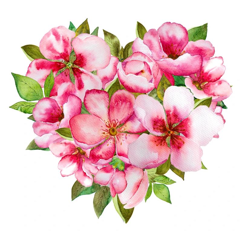 Muttertagsherz mit rosa Blüten