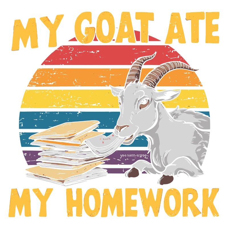 Goat humor – goat eats homework