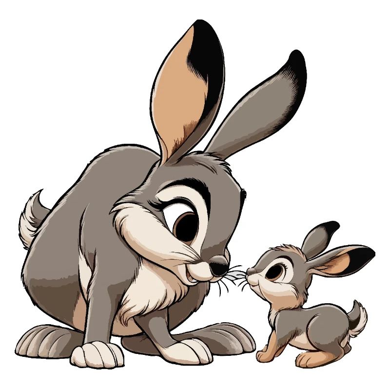 Hare with young gray