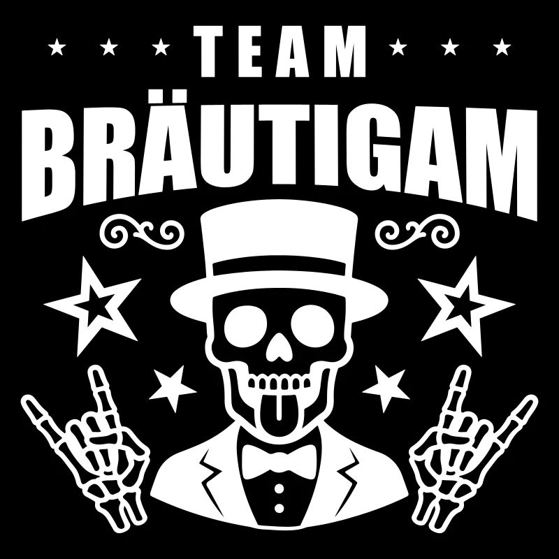 Team Bräutigam Hochzeit Skull