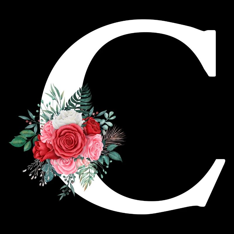 Red floral letter c