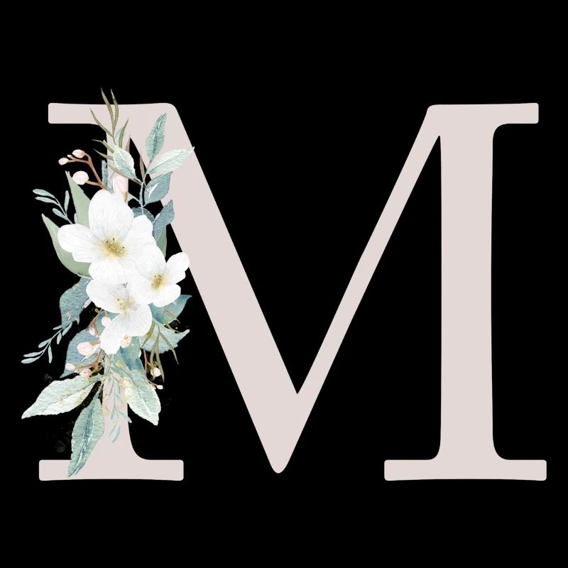 Monogramme personnalisable M Blanc Vert