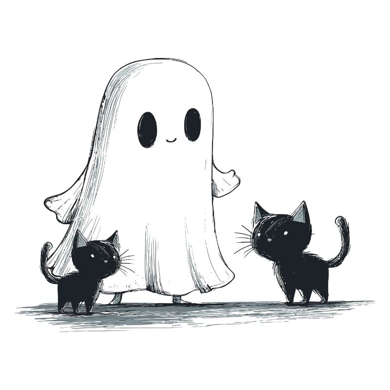 Geist Schwarze Katzen Halloween Geist