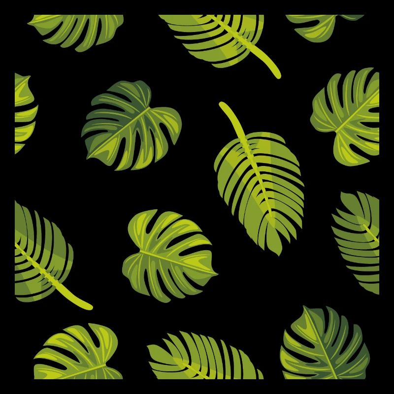 Pattern with tropical leaves