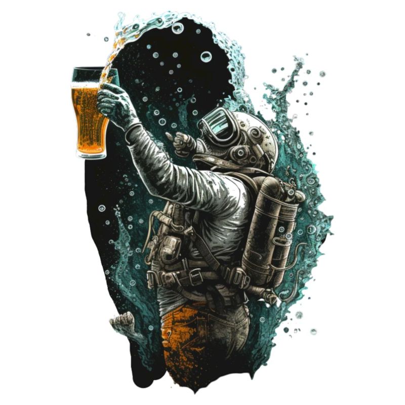 Cool Divers with Beer Illustration