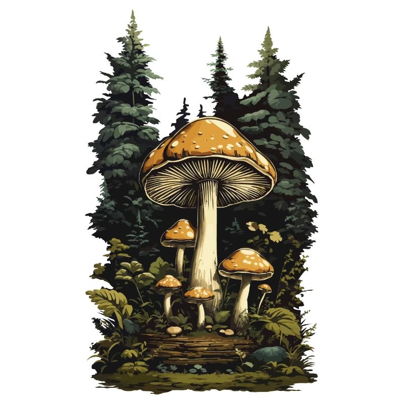 Rétro Toadstool Forest & Mushroom Magic Design