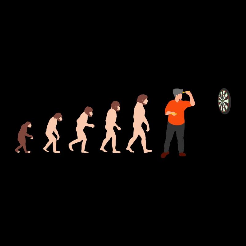 Human Evolution Darts Player Idée cadeau drôle