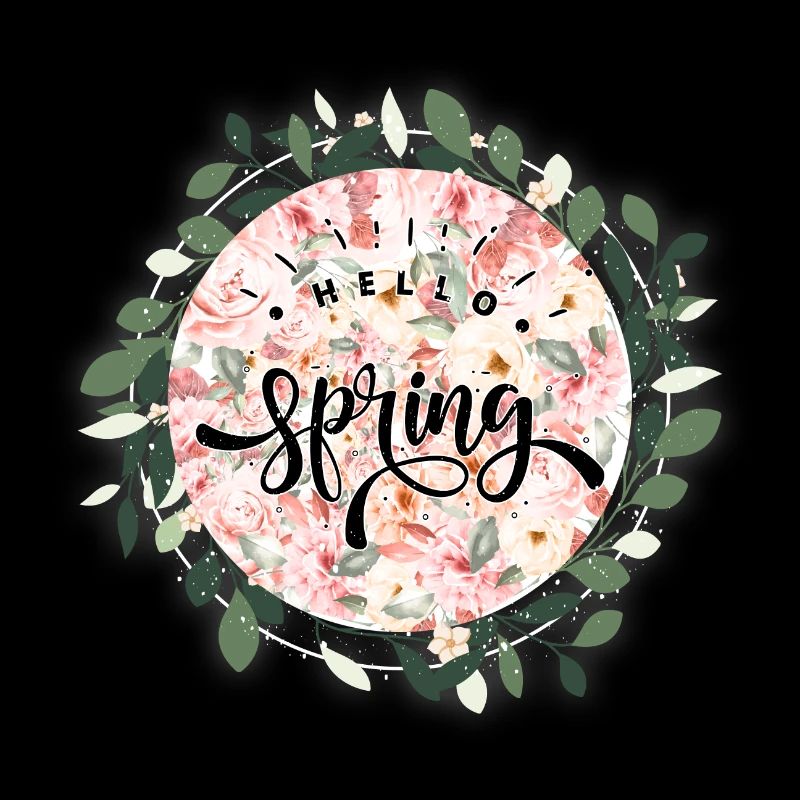 Hello spring flowers pattern