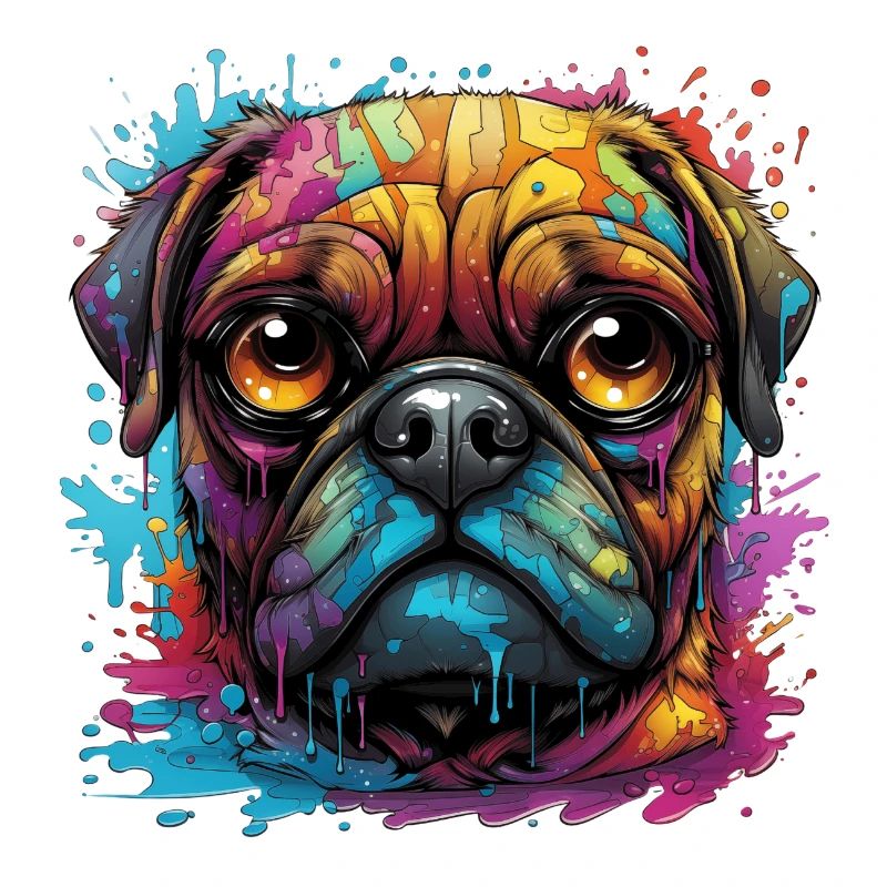 Pug in different colors