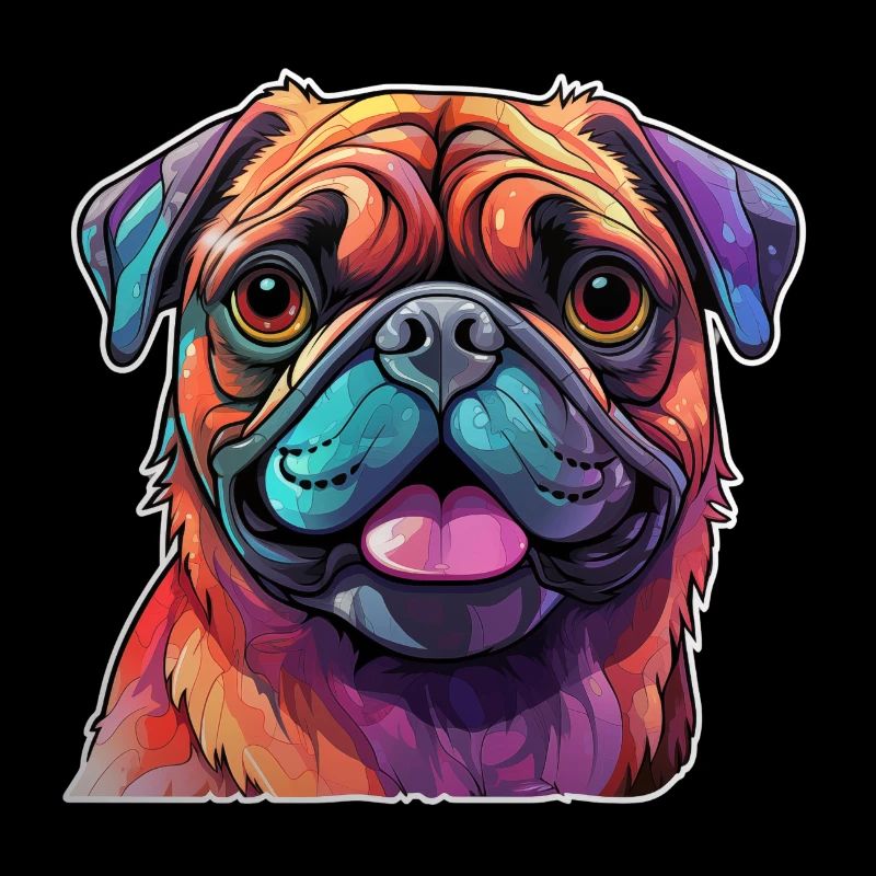 Mops farbenfroh