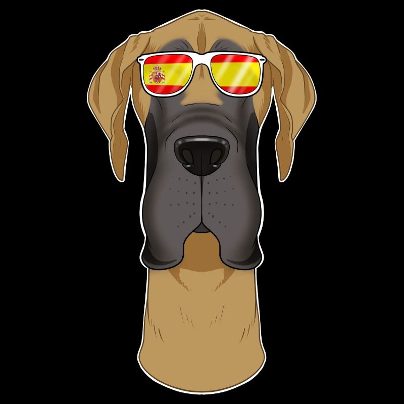 Great Dane I Espagne Lunettes de soleil I Drapeau espagnol