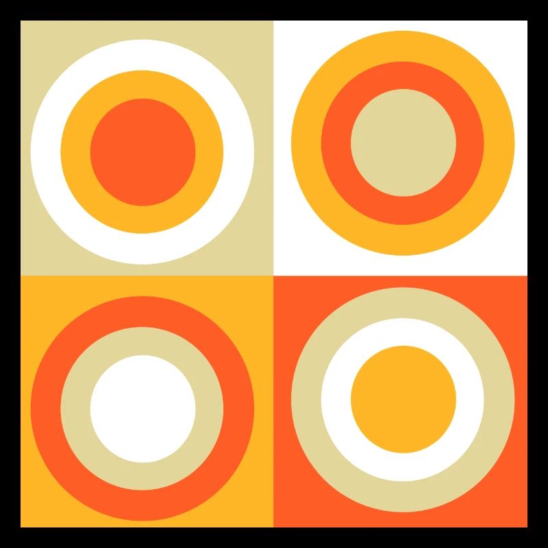 70s Pattern Circles Squiggle