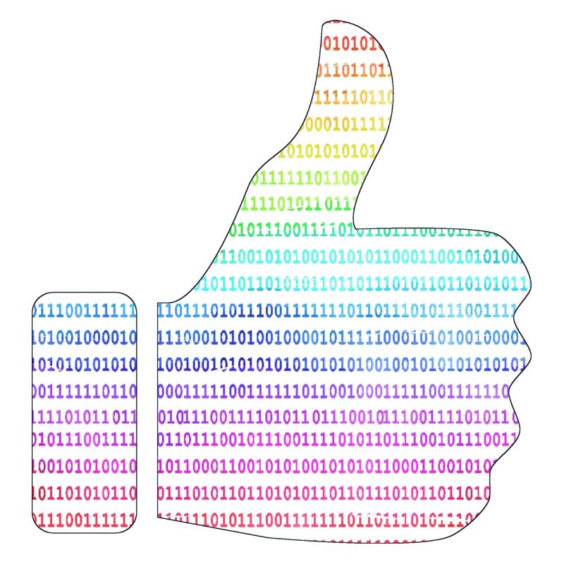 hand like binary rainbow