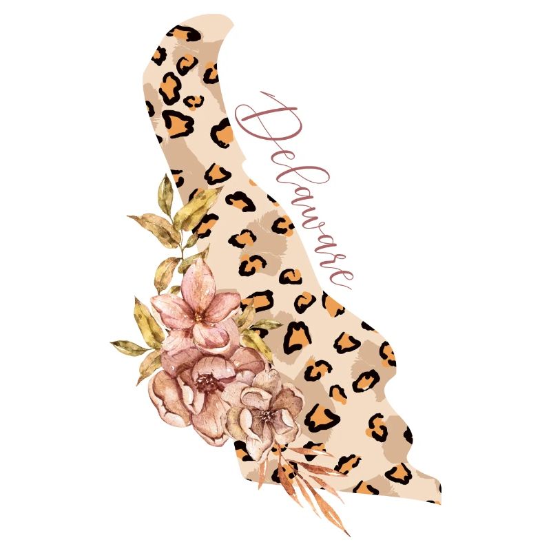 Leopard Pattern Map State of Delaware