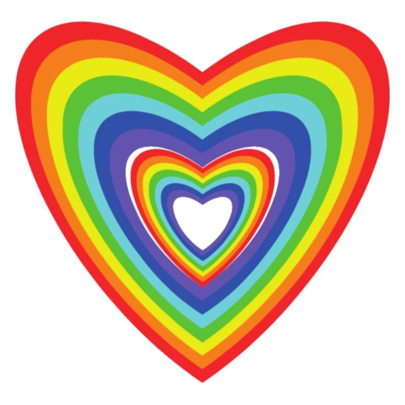 Regenbogen Rainbow Retro Geschenk Herz