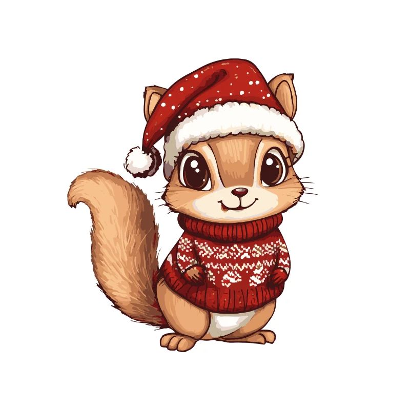 Bande dessinée de Noël écureuil