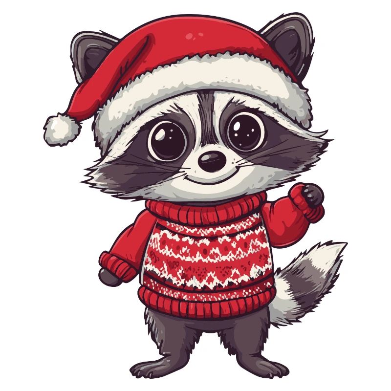 Waschbär Weihnachten Comic