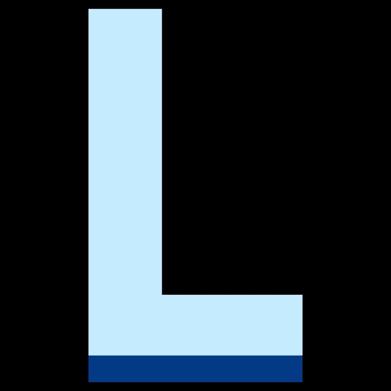 Pop und moderner blauer Buchstabe l