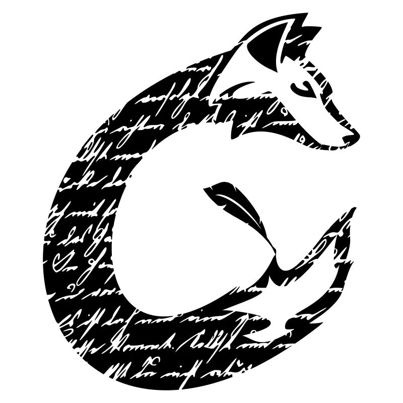 Fuchs Schrift C-Form Silhouette, schwarz