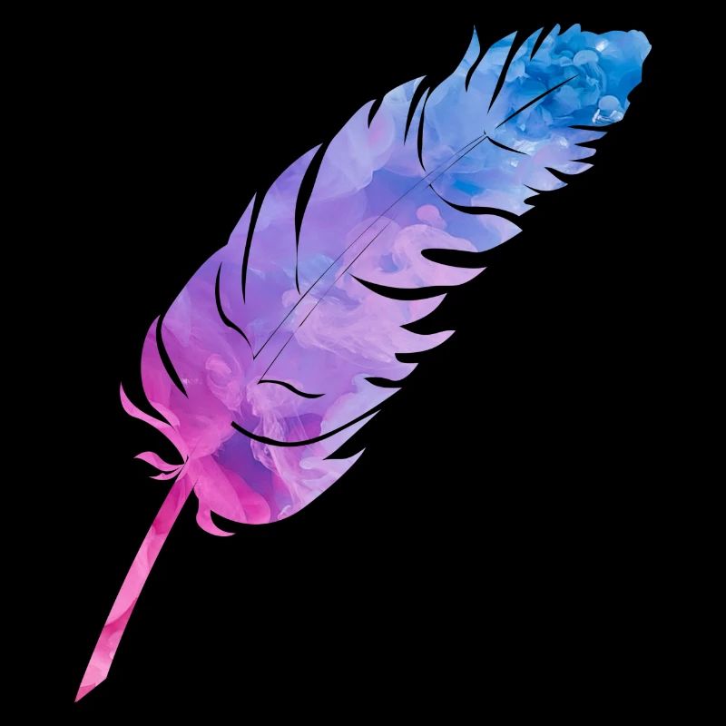 Plume colorée dans des tons violets