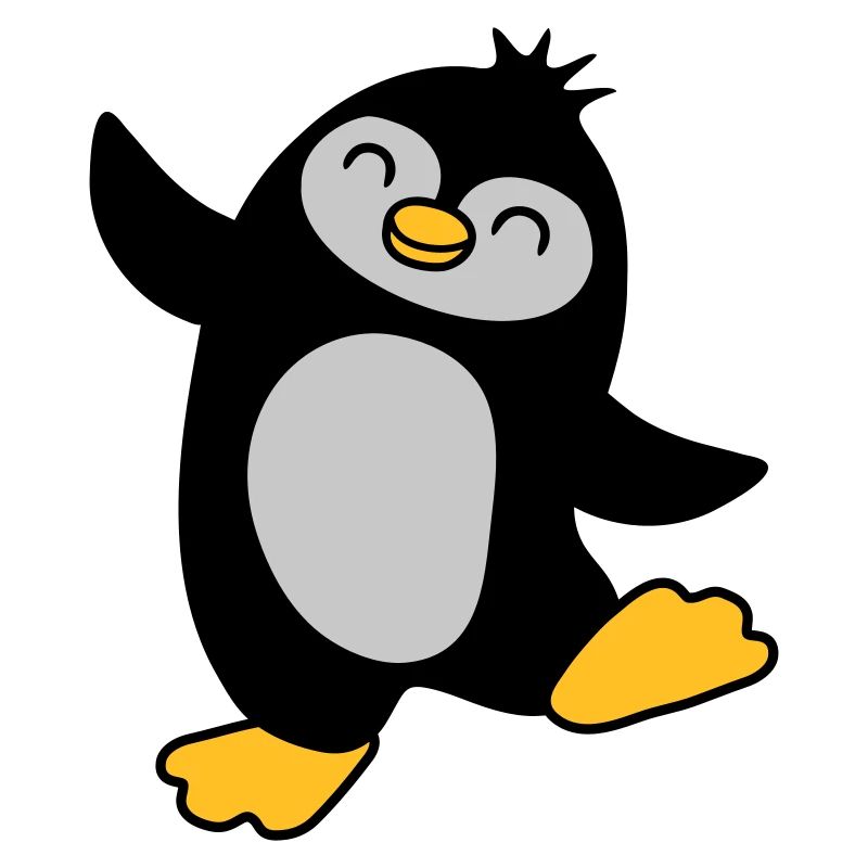 Happy cute penguin dancing
