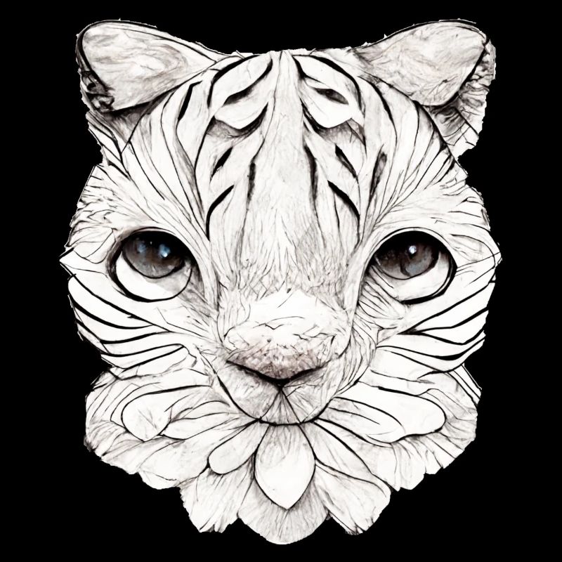 Petit chat dans un style comique