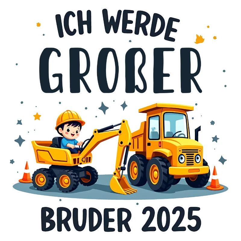 Ich Werde Großer Bruder 2025 Bagger Schwarz Kinder