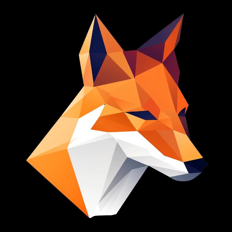 Fox Head Low Poly Logo Design