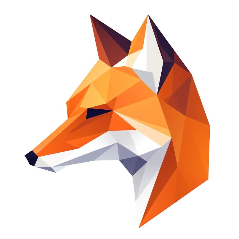 Fox Head Low Poly Logo Design