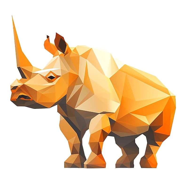 Conception du logo Rhino Low Poly