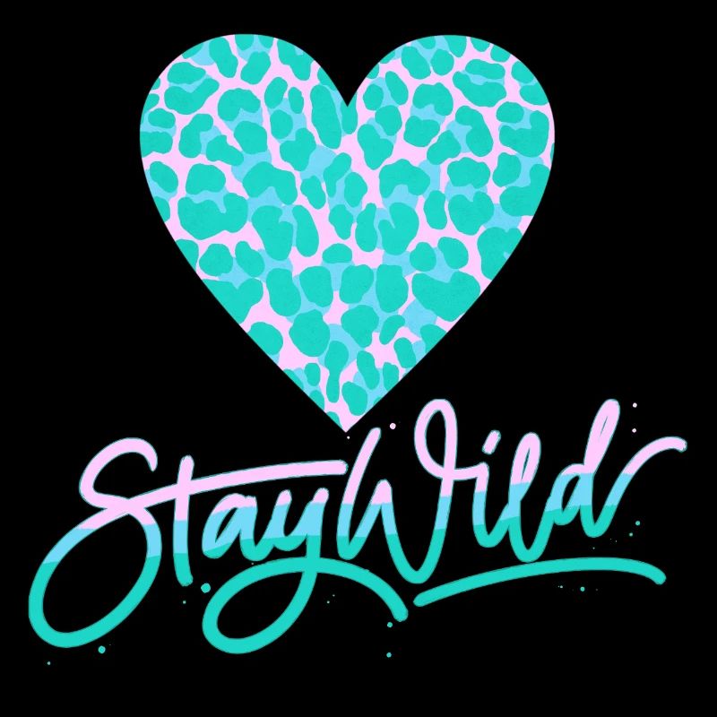 Stay Wild with leopard pattern heart