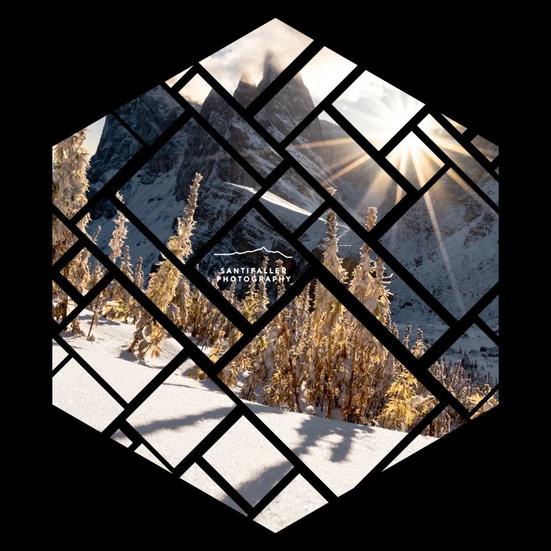 Dolomites Seceda winter landscape