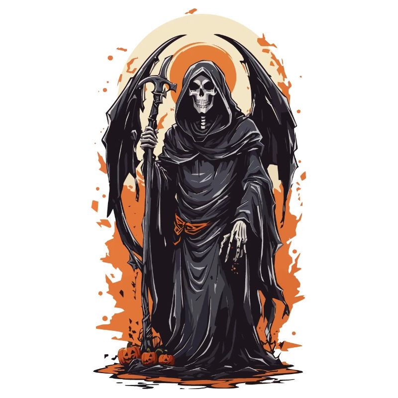 Winged Grim Reaper Halloween Horror Gothic