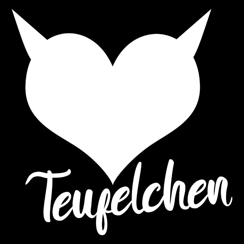 Teufelchen Wort mit Herz Devil