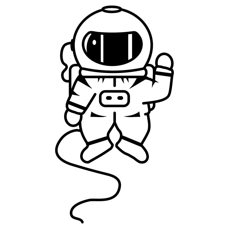 small astronaut in space