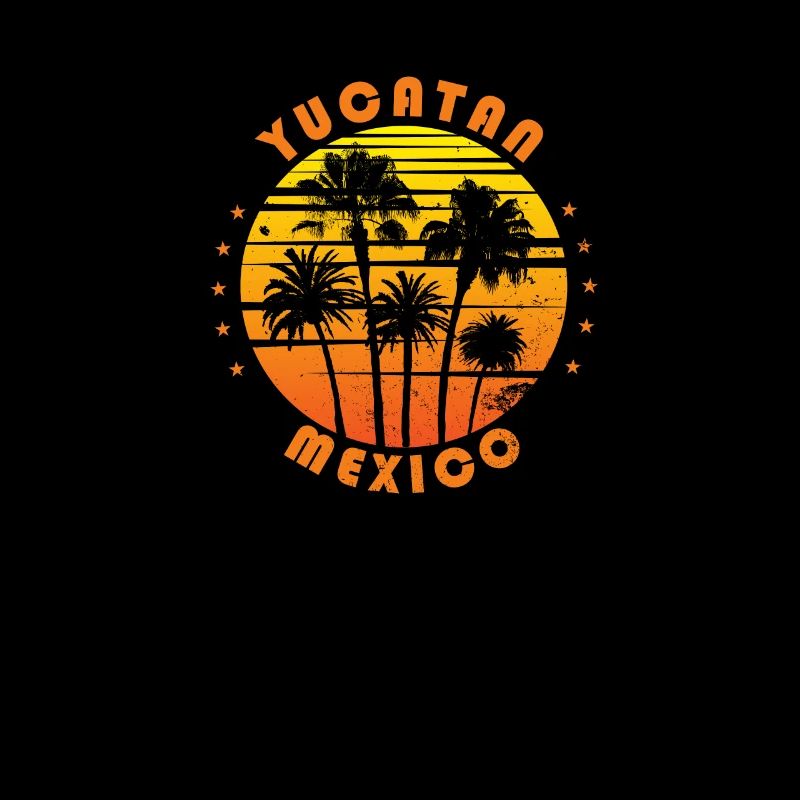 Retro Yucatan Mexico Souvenir Vintage Palm Tree