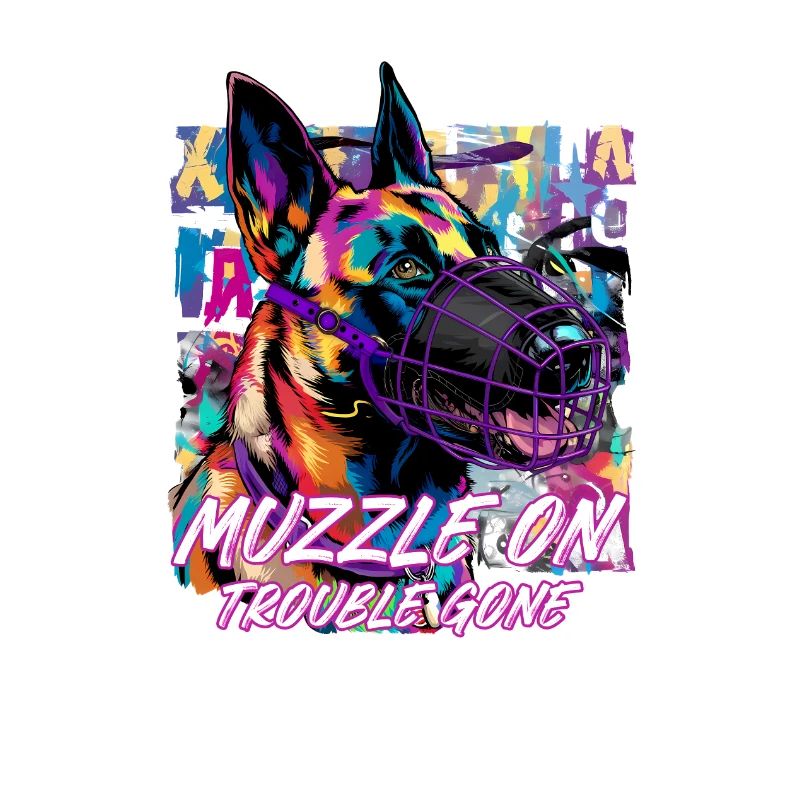 Muzzle on Trouble gone - Malinois