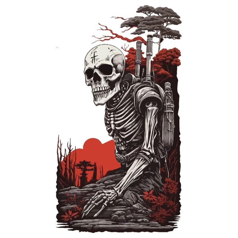 Occult Steampunk Apocalypse Gothic Skeleton Design