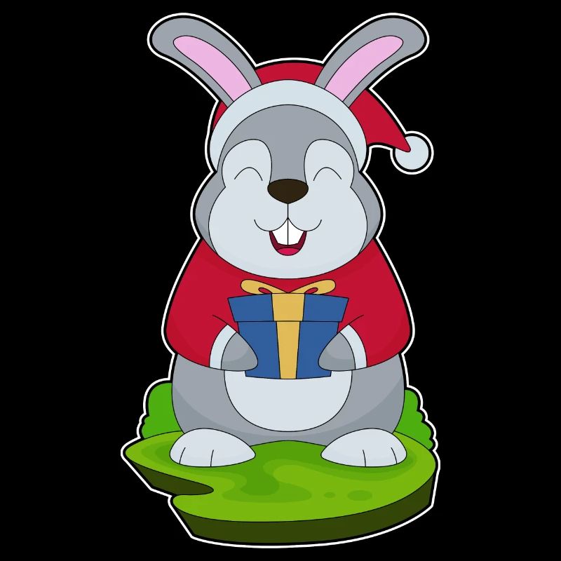 Bunny Christmas Santa Hat