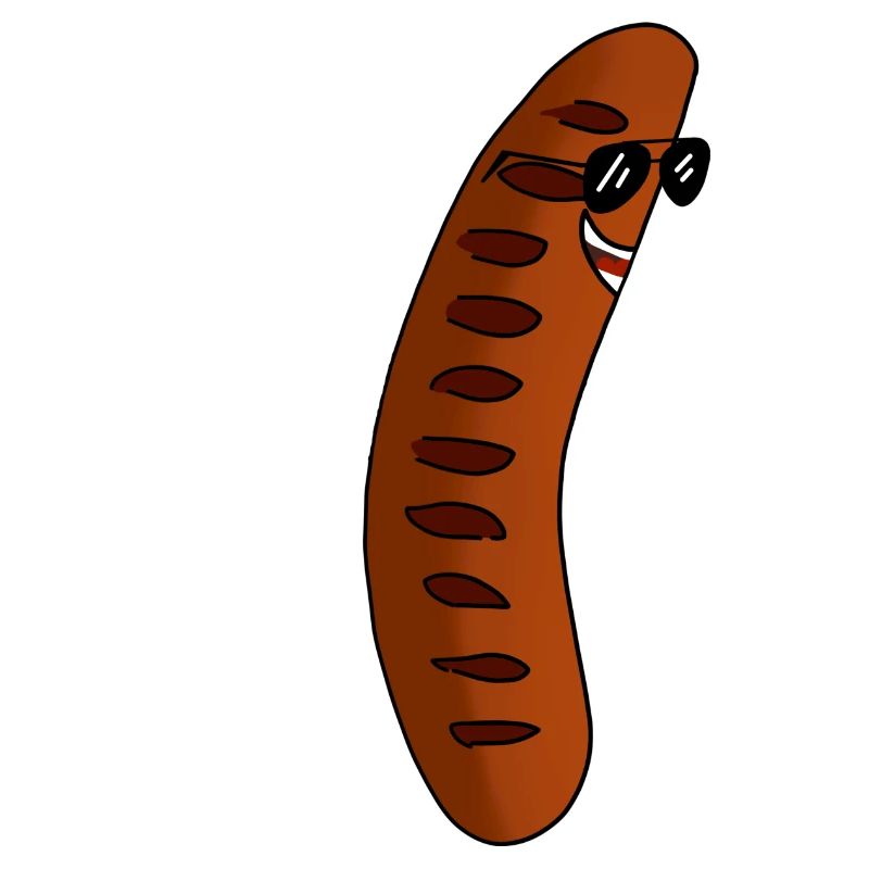 Bratwurst with sunglasses