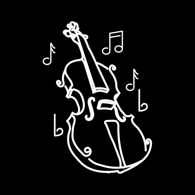 Violoncelle dessiné peint